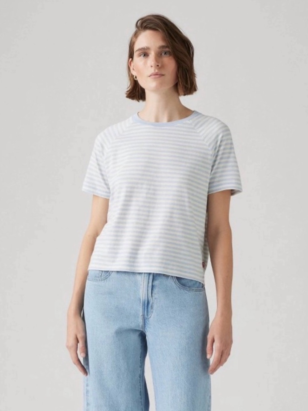 Levi's Stripe Crewneck T-Shirt Crop Women's Size M